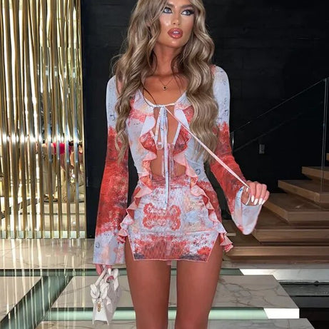 Valentinia – Langärmliges Abend-Minikleid für Damen