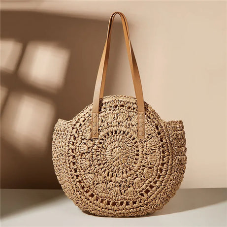 Sac à main paille rond