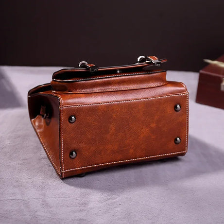 Sac Cartable Femme Marron et Vintage