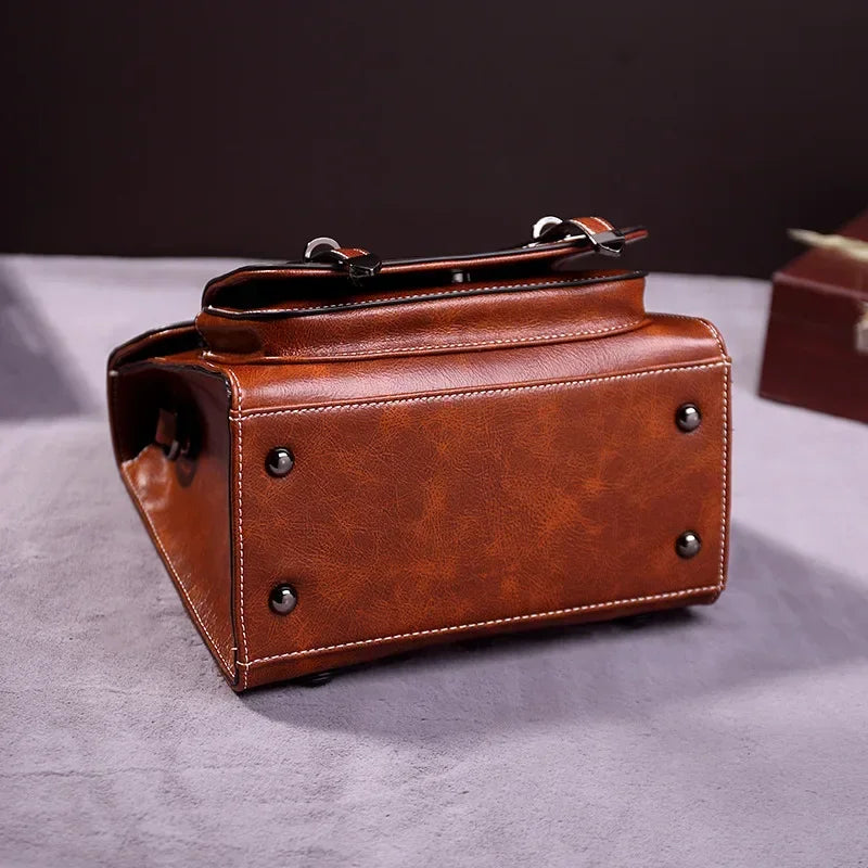 Sac Cartable Femme Marron et Vintage