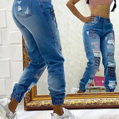 Jeans déchirés à poches inclinées pour femmes Should