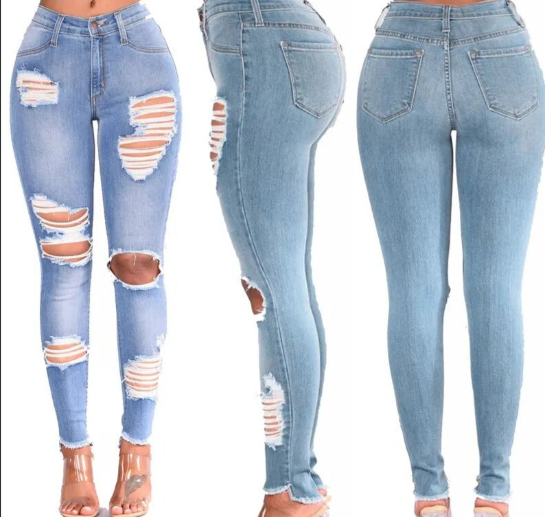 Ripped Denim Jeans for Women JEFF