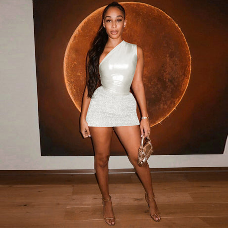 Robe de soirée deux pièces mini-jupe pour femmes - Windy