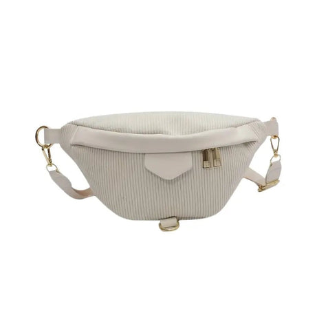 Sac à main banane velours blanc