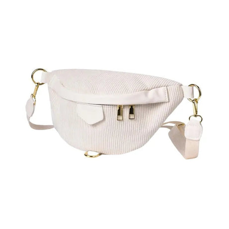 Sac à main banane velours blanc
