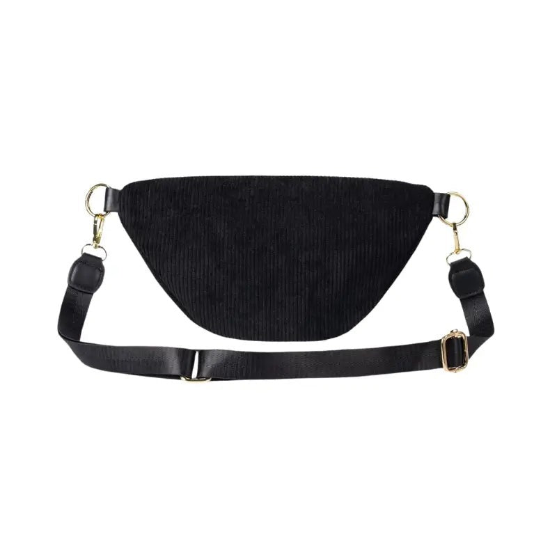 Sac à main banane velours noir