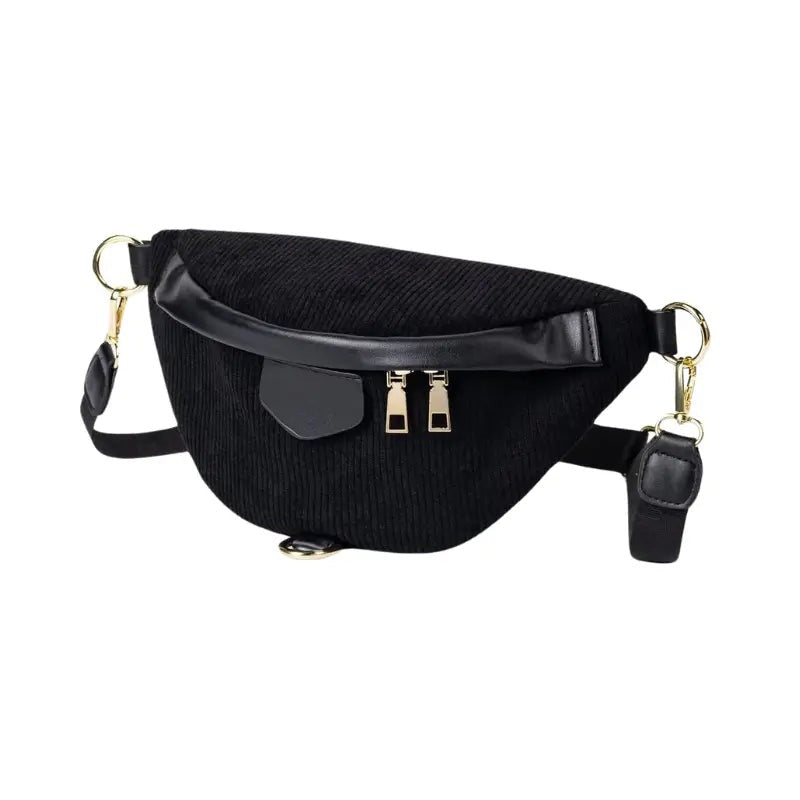 Sac à main banane velours noir