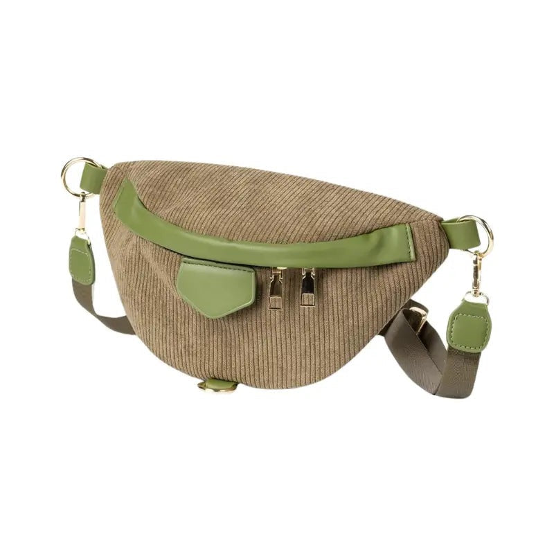 Sac à main banane velours vert