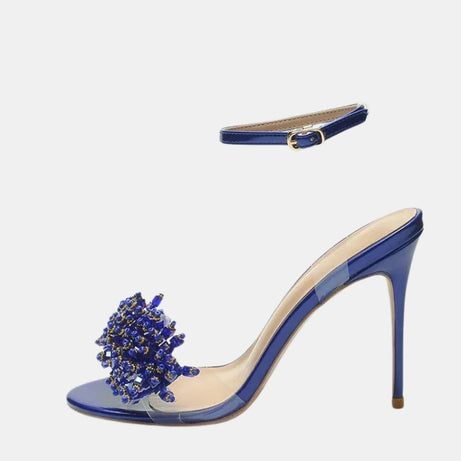 Sandale Bleu Marine Ouverte avec Lanière à Boucle
