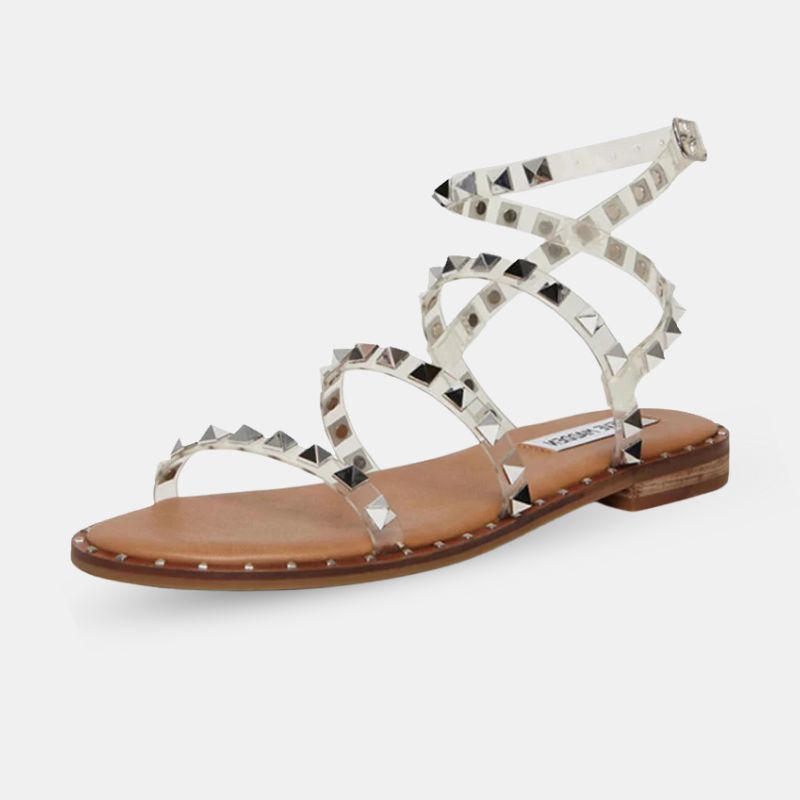 Sandale Cloutée avec Lanières Transparentes