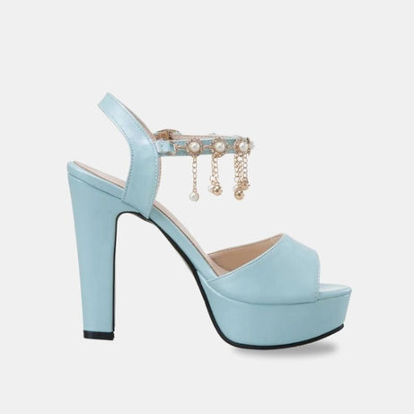 Sandale Femme Mariage avec Lanière Incrustée de Perles