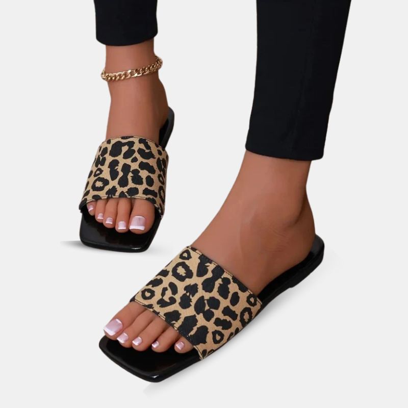 Sandale Leopard Élégante Style Tong