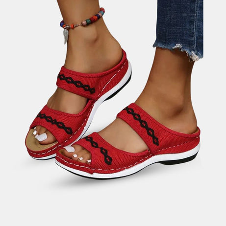 Sandale Orthopédique Femme avec Motif sur les Lanières
