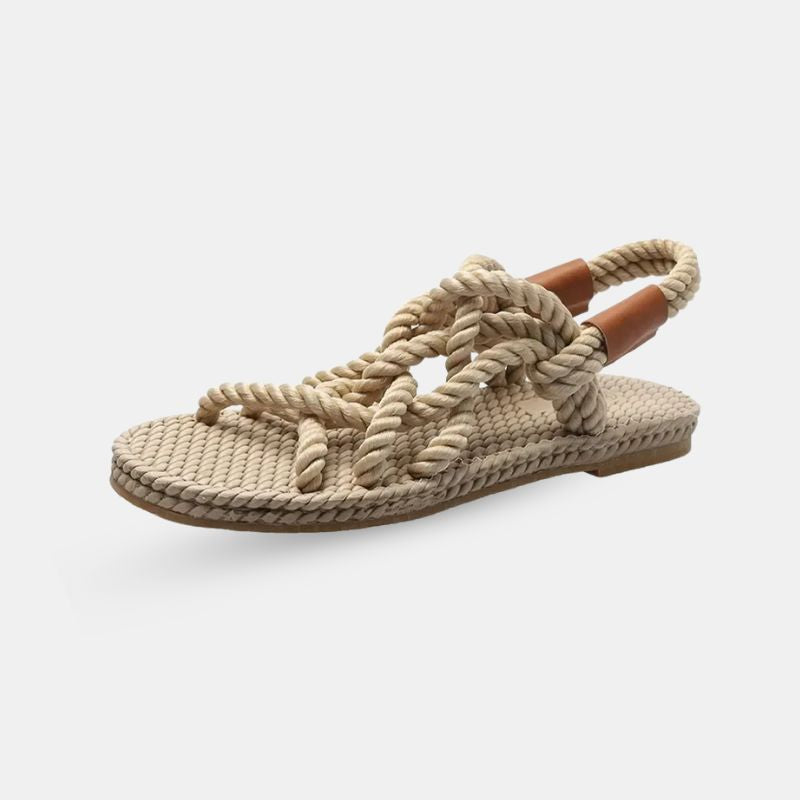 Sandale Style Tong avec Lanières Tressées en Corde