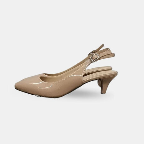 Sandale Talon Femme 5 - 7 cm Beige de Style Escarpin avec Lanière