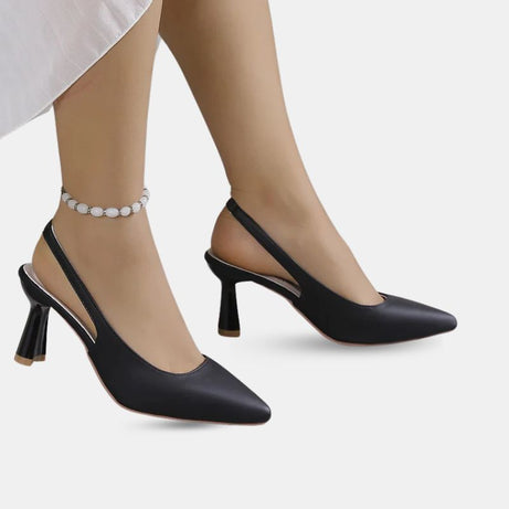 Sandale Talon Femme 5 - 7 cm Noire au Design Ouvert