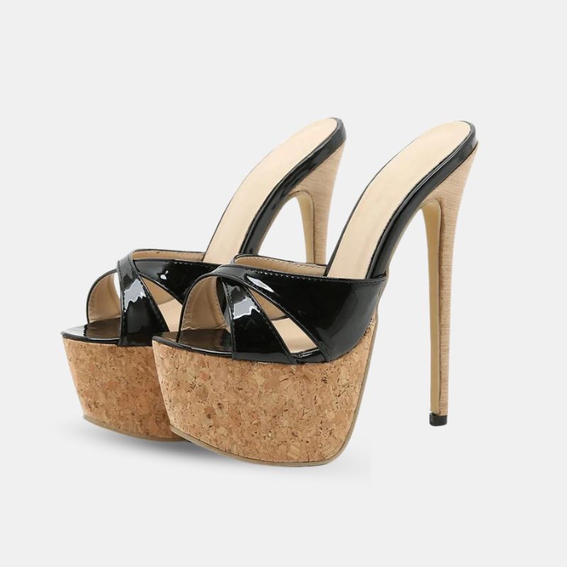 Sandale Talon Haut Femme Style Plateforme et Ouverte