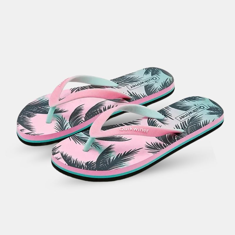 Sandale Tong Femme Style Rétro avec des Palmiers