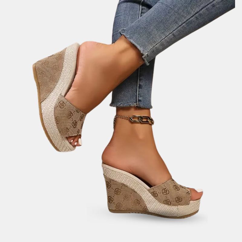 Sandales Compensées à Talons Hauts Style Élégant