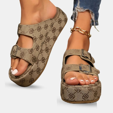 Sandales à Plateforme à Boucles Style Décontracté Été