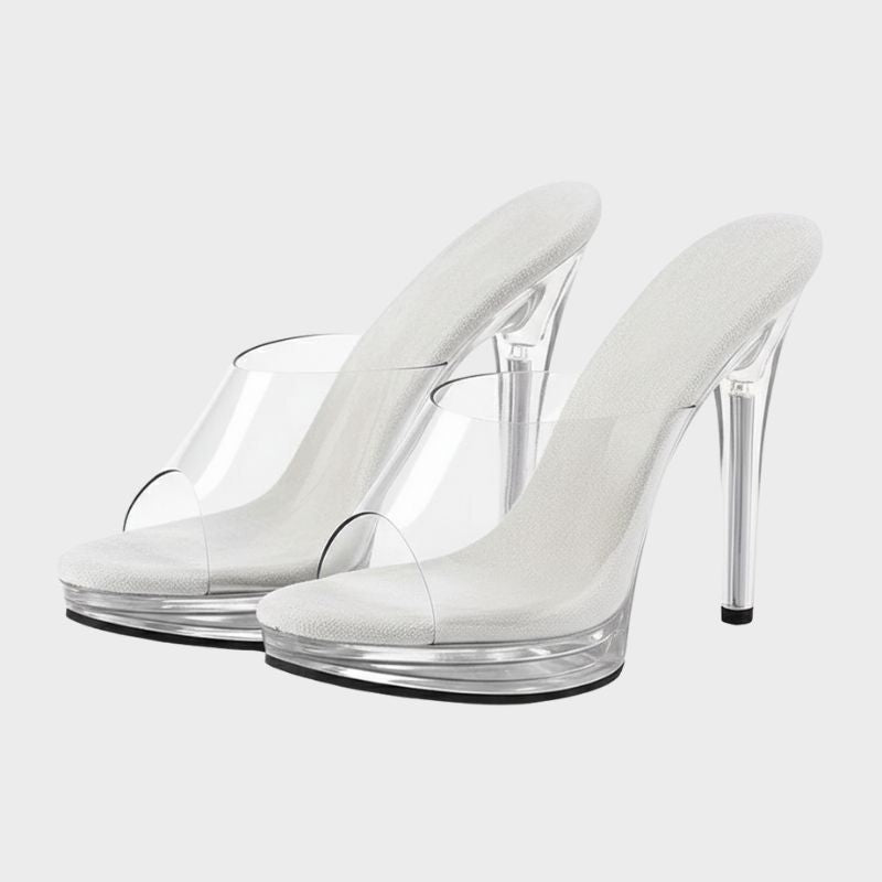 Sandales À Talon Transparentes Style Luxe