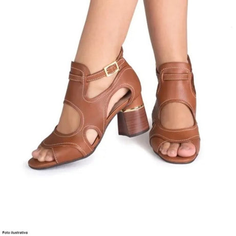 Sandales en Cuir Véritable à Bout Ouvert