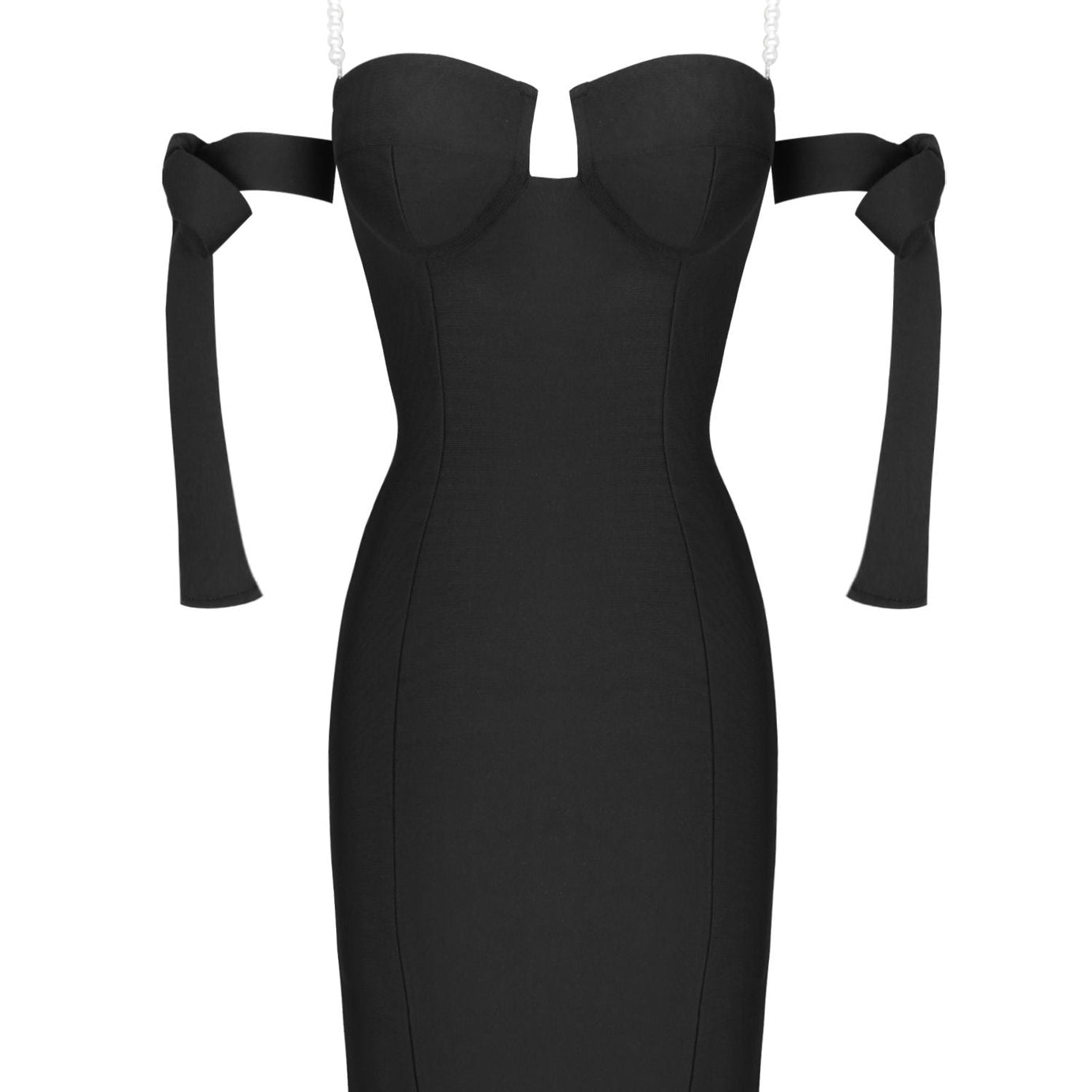 Xenia - Robe de soirée à bandes moulante