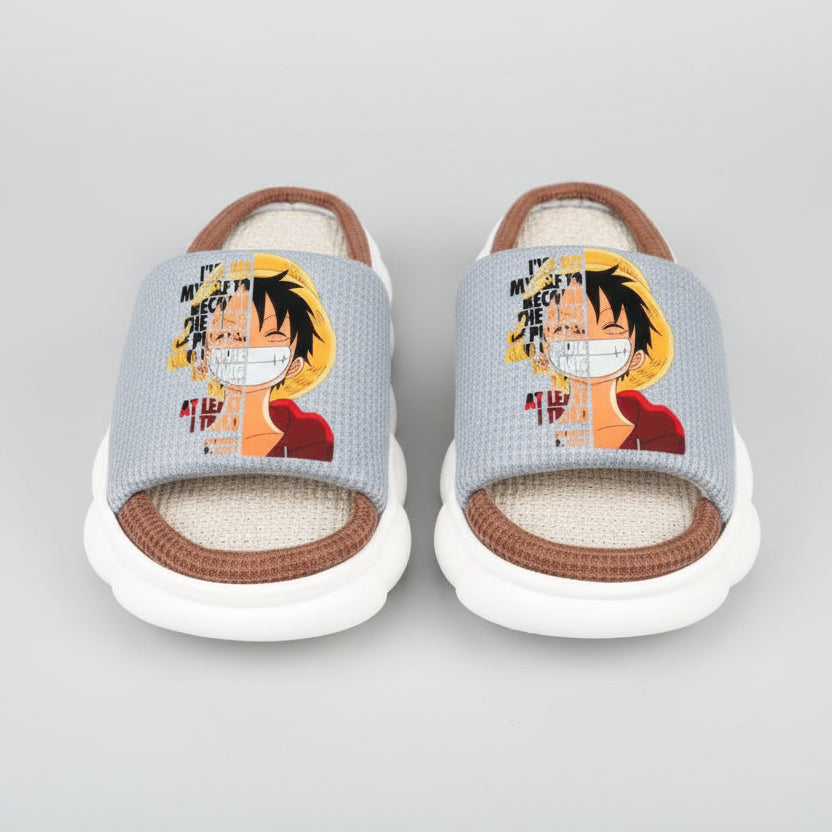 Chaussure manga one piece - Chaussons lumineux Luffy en lin pour garçons