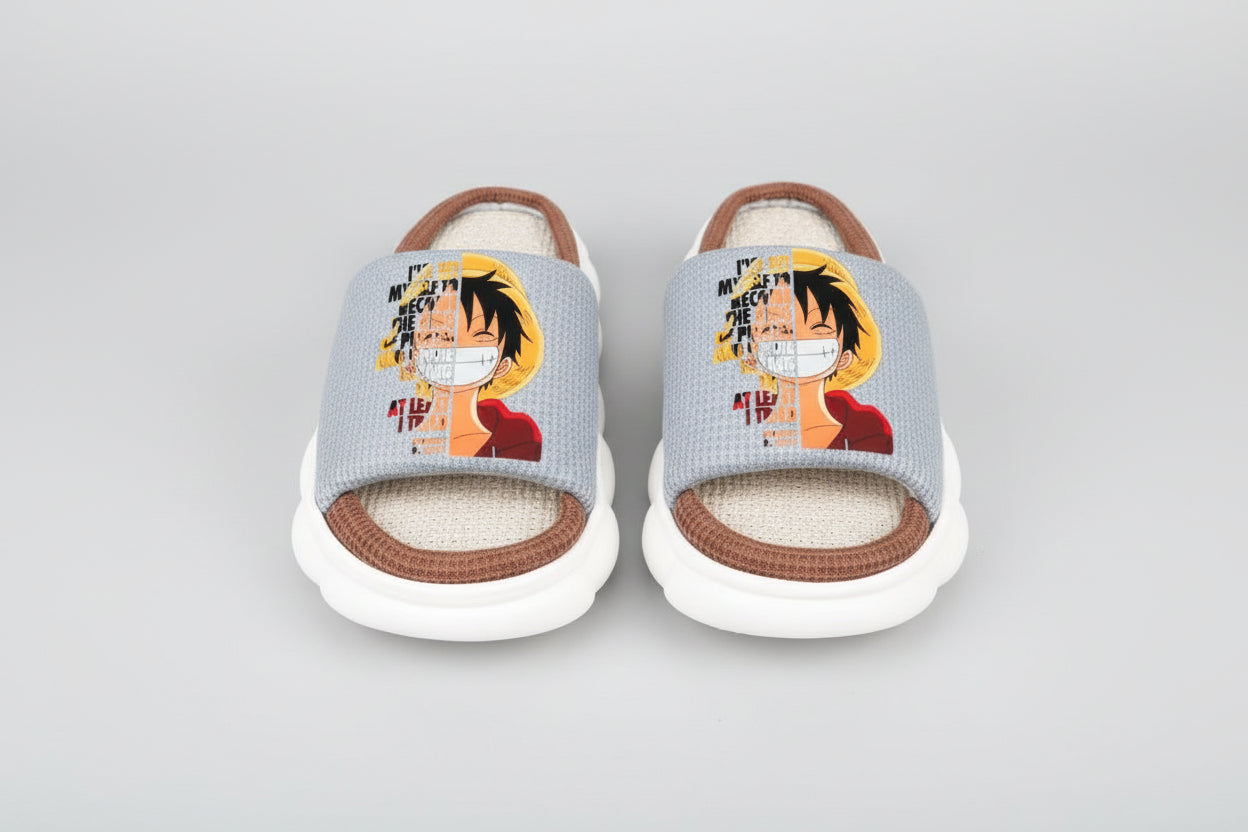 Chaussure manga one piece - Chaussons lumineux Luffy en lin pour garçons