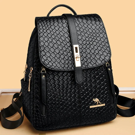 Sac à Main et à Dos Femme Élégant Simili Noir
