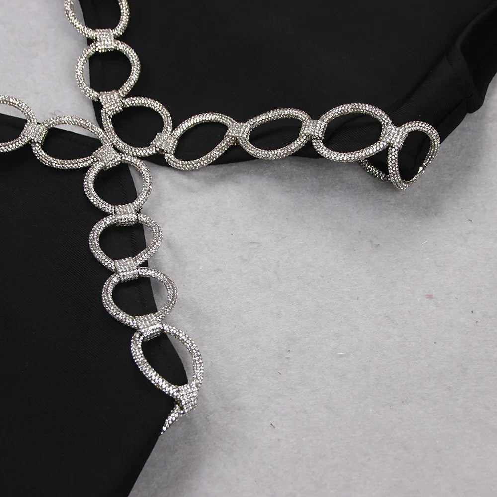 Schwarzes, hautfarbenes, figurbetontes Minikleid für Damen