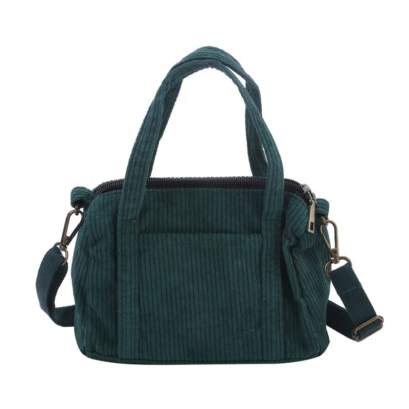 Petit sac à main bandoulière en velours côtelé