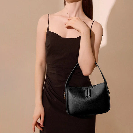 Petit sac à main cuir noir souple