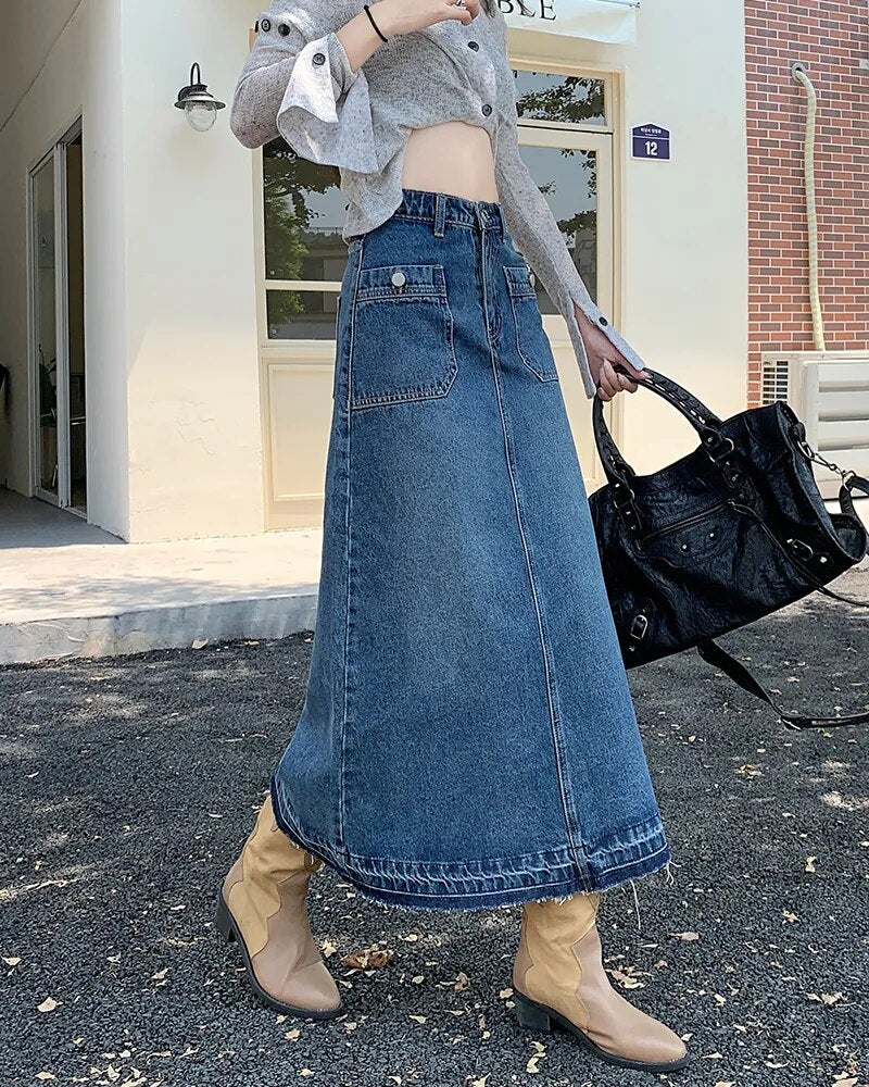 Jupes en Jean Long pour Femmes Skido