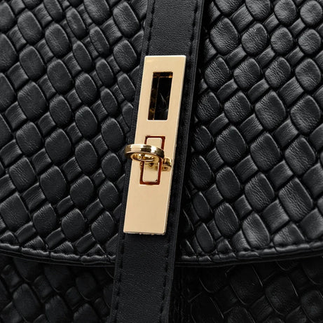 Sac à Main et à Dos Femme Élégant Simili Noir
