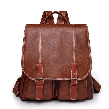 Sac Cartable Femme Design Vintage Marron