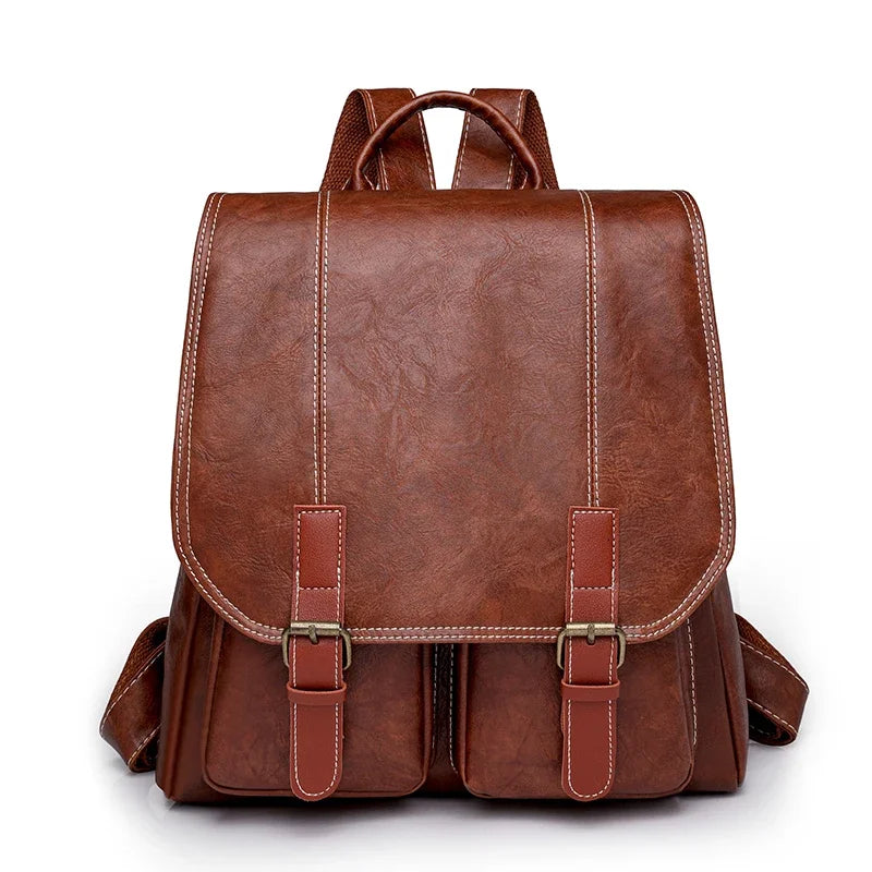 Sac Cartable Femme Design Vintage Marron