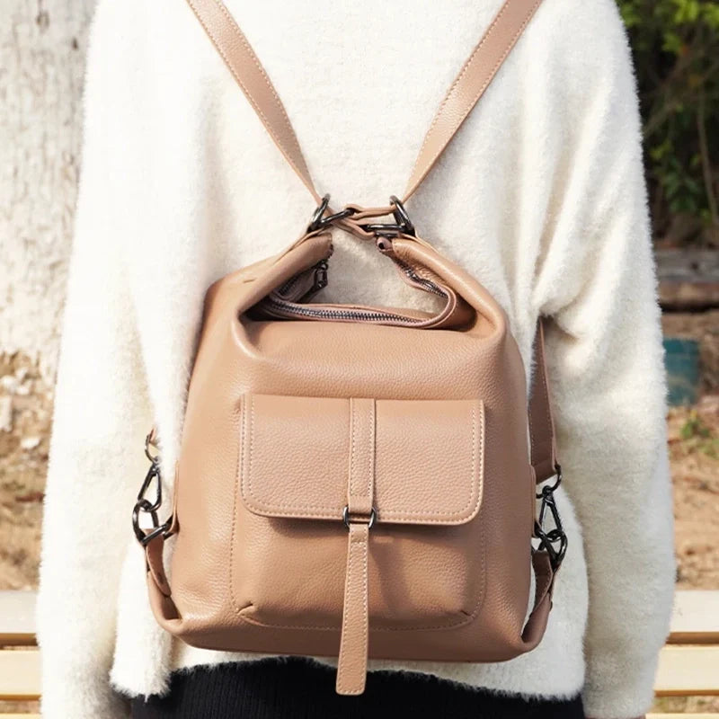 Sac à main cuir souple dos et bandoulière