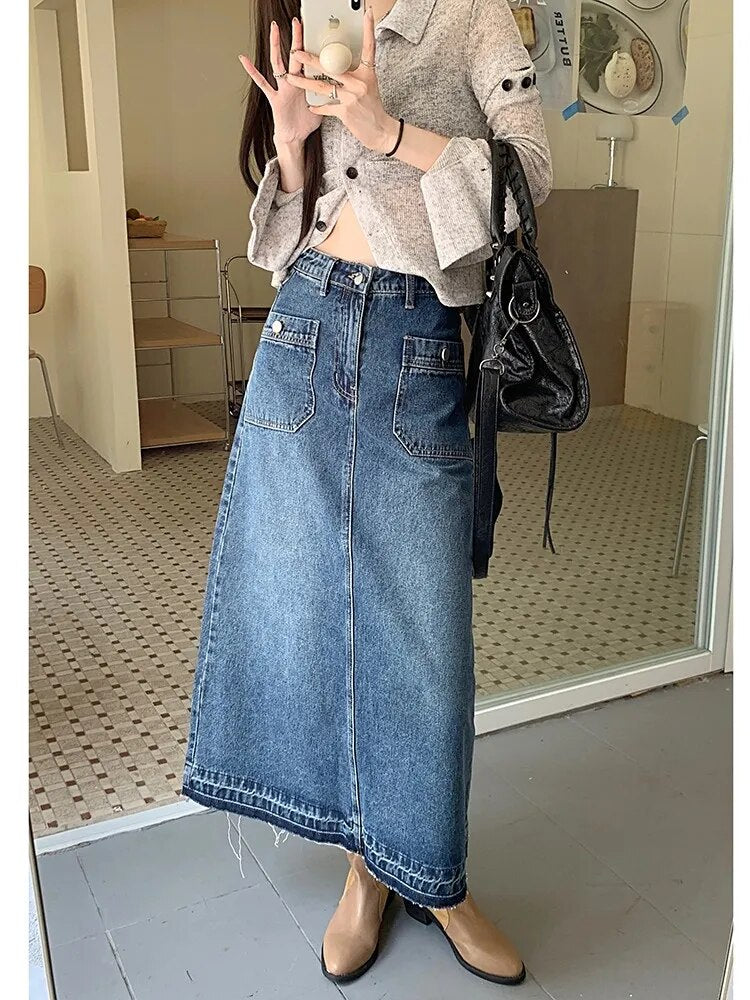 Jupes en Jean Long pour Femmes Skido