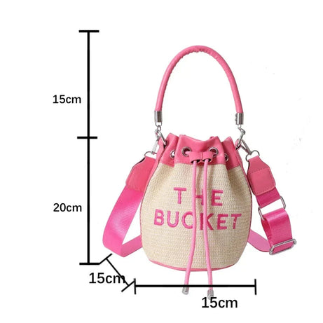 Sac Femme Seau Vintage en Paille