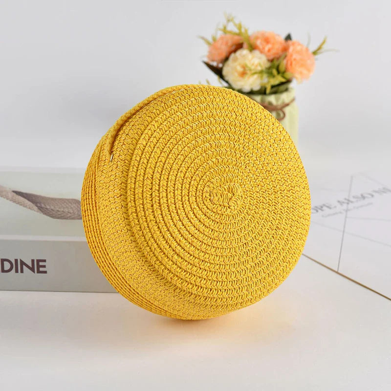 Petit Sac Rond en Paille