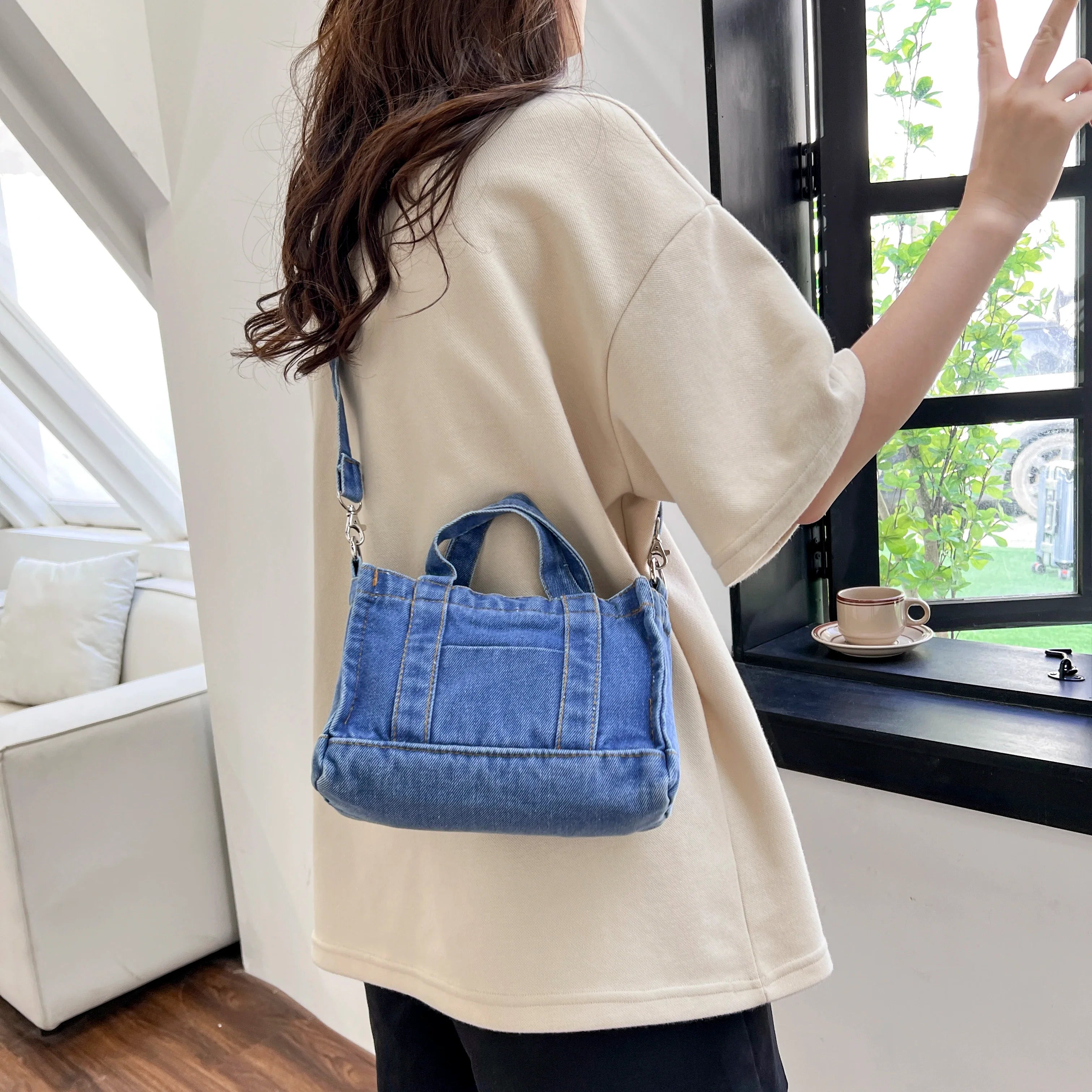 Sac à main jean bandoulière