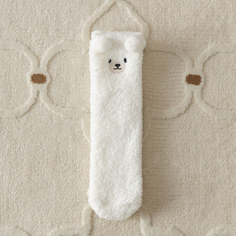 Chaussettes femme peluche avec ours en peluche Margot