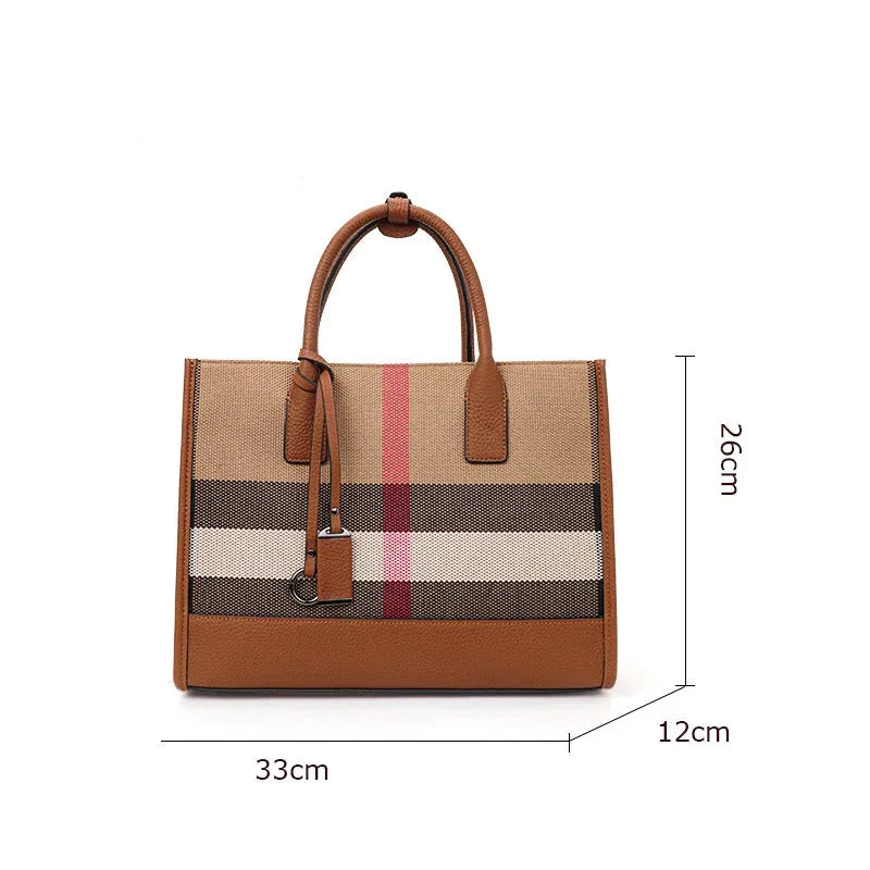 Sac à Main Fourre Tout Élégant en Tissu et Simili