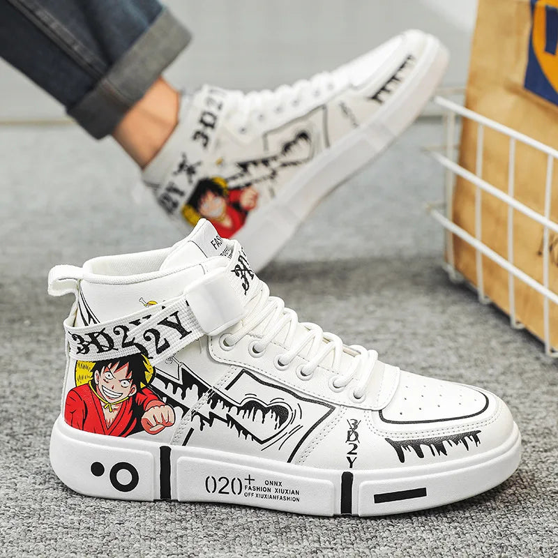 Chaussure manga one piece - Baskets hautes respirantes pour fans d'Anime
