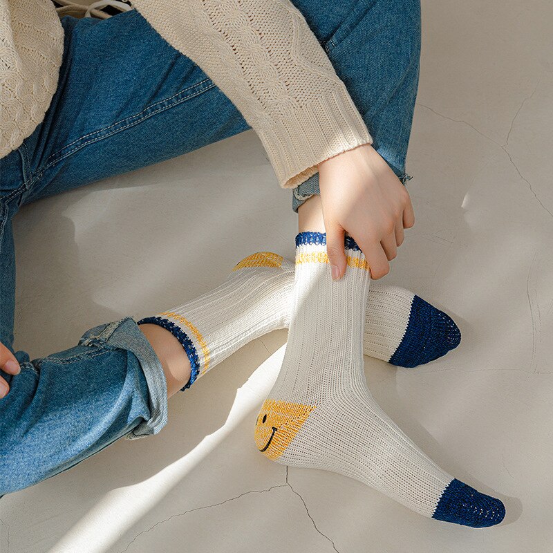 Chaussettes côtelées avec motif talon