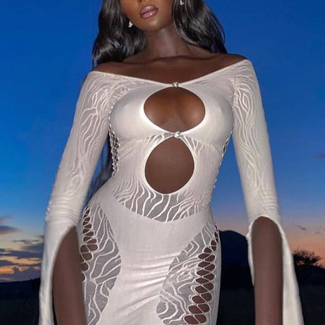 Mini robe moulante à manches pour Femme - Lifting