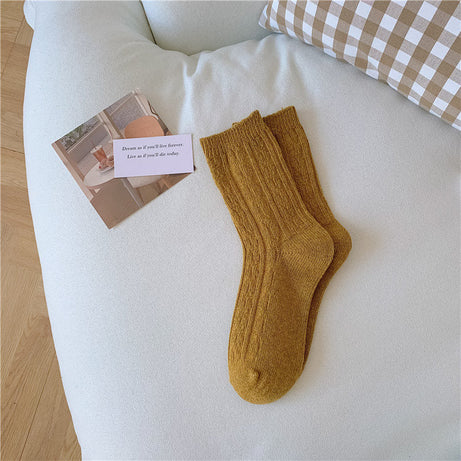 Chaussettes femme longues et douces à motif tressé Michaela