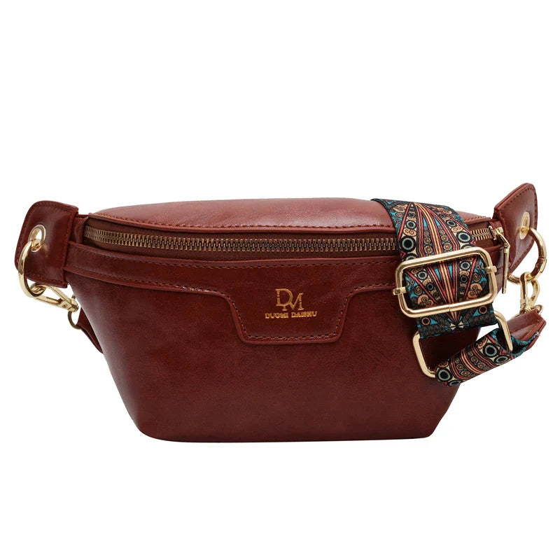 Sac à main banane cuir femme bordeaux