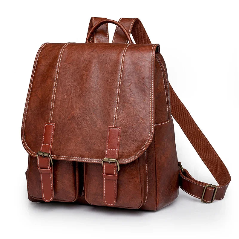 Sac Cartable Femme Design Vintage Marron